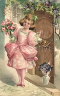 * T2/T3 1906 Girl Knocking On A Door. Emb. Litho (EK) - Unclassified