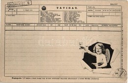 ** T2 Távirat Pezsgőző Kisgyerekkel / Telegraph With Child And Champagne - Unclassified