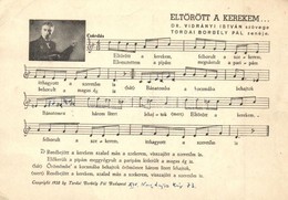 T2/T3 Eltörött A Kerekem... Dr. Vidrányi István Szövege és Tordai Borbély Pál Zenéje. Kottás Lap / Hungarian Music Sheet - Non Classificati