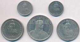 Svájc 1968-1992. 1/2Fr (2xklf) + 2Fr (2xklf) + 5Fr T:2
Switzerland 1968-1992. 1/2 Franc (2xdiff) + 2 Francs (2xdiff) + 5 - Non Classificati