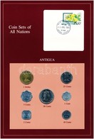 Antigua 1965-1983. 5c-1D (7xklf), 'Coin Sets Of All Nations' Forgalmi Szett Felbélyegzett Kartonlapon T:1 
Antigua 1965- - Non Classés