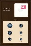 Aruba 1986. 5c-2 1/2Fl (6xklf), 'Coin Sets Of All Nations' Forgalmi Szett Felbélyegzett Kartonlapon T:1 
Aruba 1986. 5 C - Unclassified