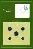Brunei 1984-1985. 1s-50s (5xklf), 'Coin Sets Of All Nations' Forgalmi Szett Felbélyegzett Kartonlapon T:1 
Brunei 1984-1 - Non Classés
