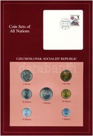 Csehszlovákia 1976-1980. 10h-5K (7xklf), 'Coin Sets Of All Nations' Forgalmi Szett Felbélyegzett Kartonlapon T:1 
Czecho - Non Classés