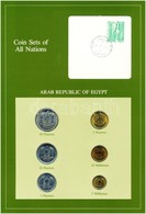 Egyiptom 1970-1980. 5m-20P (6xklf), 'Coin Sets Of All Nations' Forgalmi Szett Felbélyegzett Kartonlapon T:1 
Egypt 1970- - Ohne Zuordnung