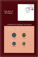 Guyana 1985. 1c-25c (4xklf), 'Coin Sets Of All Nations' Forgalmi Szett Felbélyegzett Kartonlapon T:1 
Guyana 1985. 1 Cen - Non Classés