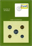 Jemen 1974-1980. 5f-1R (5xklf), 'Coin Sets Of All Nations' Forgalmi Szett Felbélyegzett Kartonlapon T:1 
Yemen 1974-1980 - Unclassified
