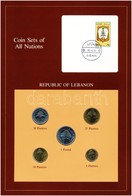 Libanon 1975-1981. 5p-1P (5xklf), 'Coin Sets Of All Nations' Forgalmi Szett Felbélyegzett Kartonlapon T:1 
Libanon 1975- - Ohne Zuordnung