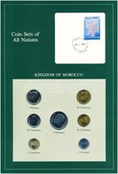 Marokkó 1974-1980. 1c-5D (7xklf), 'Coin Sets Of All Nations' Forgalmi Szett Felbélyegzett Kartonlapon T:1 
Morocco 1974- - Non Classificati