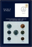 Nagy-Britannia 1985. 1p-1P (7xklf), 'Coin Sets Of All Nations' Forgalmi Szett Felbélyegzett Kartonlapon T:1 
Great Brita - Unclassified