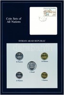 Szíria 1979. 5p-1P (5xklf), 'Coin Sets Of All Nations' Forgalmi Szett Felbélyegzett Kartonlapon T:1 
Syria 1979. 5 Piast - Non Classés