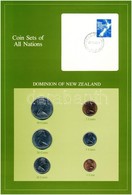 Új-Zéland 1980-1982. 1c-50c (6xklf), 'Coin Sets Of All Nations' Forgalmi Szett Felbélyegzett Kartonlapon T:1 
New Zealan - Non Classés