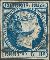 º21. 1853. 6 Reales Azul. MAGNIFICO. - Andere & Zonder Classificatie