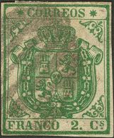 º32. 1854. 2 Cuartos Verde. BONITO. Cert. COMEX. - Sonstige & Ohne Zuordnung