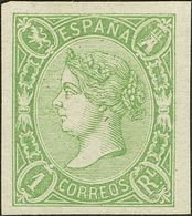 (*)72. 1865. 1 Real Verde. Espectaculares Márgenes Y Color Muy Intenso. PIEZA DE LUJO. Cert. COMEX. - Other & Unclassified