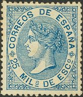 (*)97. 1868. 25 Mils Azul (conservación Regular). Magnífica Presencia Por Su Excelente Centraje Y Color. MAGNIFICO. - Autres & Non Classés