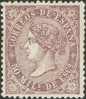 **98. 1868. 50 Mils Violeta. Excepcional Centraje. PIEZA DE LUJO. - Andere & Zonder Classificatie