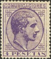 *198. 1878. 4 Pts Violeta. Bien Centrado. MAGNIFICO. Cert. COMEX. - Sonstige & Ohne Zuordnung