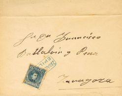 Sobre 244. 1902. 15 Cts Azul Negruzco. EPILA (ZARAGOZA) A ZARAGOZA. Matasello Cartería ZARAGOZA / EPILA, En Azul. MAGNIF - Sonstige & Ohne Zuordnung