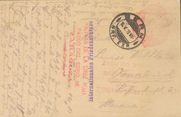 Sobre . 1919. Tarjeta Postal De ZARAGOZA A OSNABRUCK (ALEMANIA). Marca De Franquicia CROIX ROUGE ESPAGNOLE / CORRESPONDA - Autres & Non Classés