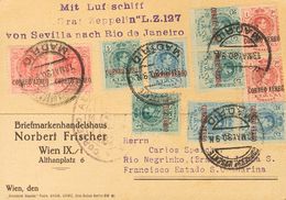 Sobre 292/96(2), 294. 1930. Dos Series Completas. Graf Zeppelin De MADRID A RIO NEGRINHO (BRASIL). En El Frente Marca MI - Autres & Non Classés