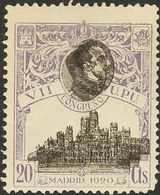 *302ed. 1920. 20 Cts Violeta. DOBLE IMPRESION DEL COLOR NEGRO. MAGNIFICO. Edifil 2015: 91 Euros - Otros & Sin Clasificación