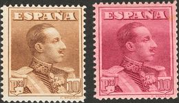 **/(*)323df, 323ec. 1922. 10 Pts Castaño DENTADO 14 Y 10 Pts Carmín Lila CAMBIO DE COLOR. MAGNIFICOS. Edifil 2015: 173 E - Sonstige & Ohne Zuordnung