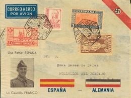 Sobre 833/35, 929. 1937. Serie Completa Y 4 Pts. Carta Aérea De SEVILLA A BOLLULLOS DEL CONDADO (HUELVA). Al Dorso Tráns - Autres & Non Classés