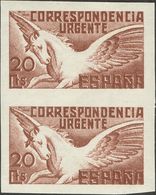 **861s(2). 1938. 20 Cts Castaño, Pareja. SIN DENTAR. MAGNIFICA. Edifil 2019: +78 Euros - Sonstige & Ohne Zuordnung