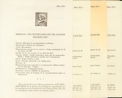 (*)1340/43M. 1961. Serie Completa, Impresión En Negro Sobre Dípticos MUESTRA. MAGNIFICA. Edifil 2015: 400 Euros - Autres & Non Classés