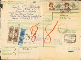 Sobre 2310(2). 1978. 50 Pts Castaño Y Verde, Dos Sellos. Justificante De Paquete Postal Certificado De MOGENTE (VALENCIA - Sonstige & Ohne Zuordnung