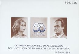 **15P. 1988. Prueba De Lujo. 50º ANIVERSARIO NATALICIO DE LOS REYES. MAGNIFICA. Edifil 2019: 120 Euros - Other & Unclassified