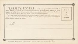 (*)EPPR4. 1873. 5 Cts Negro. TARJETA POSTAL PROVISORIA Con Pie "Novisima Edición (Junio 1873) Interin El Gobierno No Sal - Andere & Zonder Classificatie