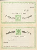 (*)EP2. 1873. 5 Cts+5 Cts Verde Sobre Tarjeta Entero Postal, De Ida Y Vuelta. MAGNIFICA. Edifil 2019: 102 Euros - Altri & Non Classificati