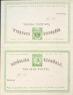 (*)EP2A. 1873. 5 Cts+5 Cts Verde Sobre Tarjeta Entero Postal, De Ida Y Vuelta (Tipo II). MAGNIFICA Y RARA. Edifil 2019:  - Altri & Non Classificati