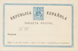 (*)EP5. 1874. 5 Cts Azul Sobre Tarjeta Entero Postal. MAGNIFICA. Edifil 2019: 66 Euros - Andere & Zonder Classificatie