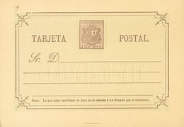 (*)EP7A. 1875. 5 Cts Castaño Oliva Sobre Tarjeta Entero Postal. MAGNIFICA. Edifil 2019: 110 Euros - Andere & Zonder Classificatie