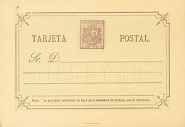 (*)EP7A. 1875. 5 Cts Castaño Oliva Sobre Tarjeta Entero Postal. MAGNIFICA. Edifil 2019: 110 Euros - Otros & Sin Clasificación