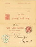 Sobre EP17. 1895. 10 Cts+10 Cts Carmín Sobre Tarjeta Entero Postal Circulada Sólamente La Ida De BARCELONA A VIENA (AUST - Autres & Non Classés