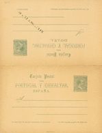 (*)EP25M, EP26M. 1890. 5 Cts Verde Sobre Tarjeta Entero Postal Y 5 Cts+5 Cts Verde Sobre Tarjeta Entero Postal, De Ida Y - Sonstige & Ohne Zuordnung