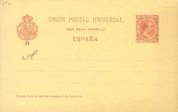 (*)EP31, EP33. 1892. 10 Cts Carmín Sobre Tarjeta Entero Postal Y 10 Cts+10 Cts Carmín Sobre Tarjeta Entero Postal, De Id - Autres & Non Classés