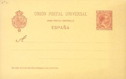 (*)EP31, EP33. 1892. 10 Cts Carmín Sobre Tarjeta Entero Postal Y 10 Cts+10 Cts Carmín Sobre Tarjeta Entero Postal, De Id - Altri & Non Classificati