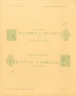 (*)EP35. 1893. 5 Cts+5 Cts Verde Sobre Tarjeta Entero Postal, De Ida Y Vuelta (plancha). MAGNIFICA. Edifil 2019: +61 Eur - Other & Unclassified