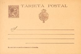 (*)EP36. 1897. 10 Cts Castaño (salmón) Sobre Tarjeta Entero Postal. MAGNIFICA. Edifil 2019: 70 Euros - Autres & Non Classés