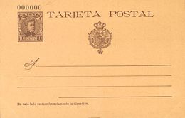(*)EP37N. 1901. 10 Cts Castaño Sobre Tarjeta Entero Postal. Nº000000. MAGNIFICA. Edifil 2017: 105 Euros - Sonstige & Ohne Zuordnung