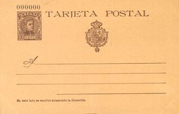 (*)EP37N. 1901. 10 Cts Castaño Sobre Tarjeta Entero Postal. Nº000000. MAGNIFICA. Edifil 2017: 105 Euros - Otros & Sin Clasificación