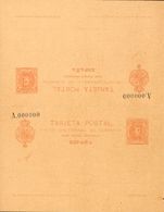 (*)EP41Nb. 1901. 10 Cts+10 Cts Naranja Sobre Tarjeta Entero Postal, De Ida Y Vuelta. Nº000000. MAGNIFICA Y RARA. Edifil  - Otros & Sin Clasificación