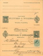 Sobre EP44. 1910. 5 Cts+5 Cts Verde Azul Sobre Tarjeta Entero Postal Circulada Sólamente La Ida De VALENCIA A TANGERMUND - Autres & Non Classés