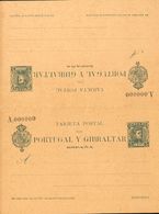 (*)EP44Na. 1903. 5 Cts+5 Cts Verde Azulado Sobre Tarjeta Entero Postal, De Ida Y Vuelta. NºA000000. MAGNIFICA Y RARA. Ed - Sonstige & Ohne Zuordnung