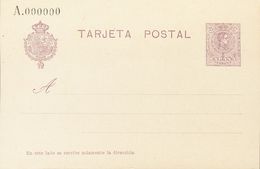 (*)50N. 1910. 15 Cts Violeta Sobre Tarjeta Entero Postal. NºA000000. MAGNIFICA. Edifil 2017: 105 Euros - Autres & Non Classés